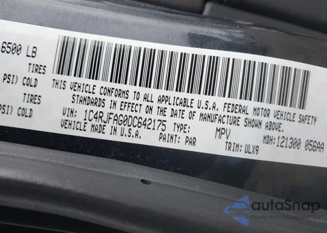 2013 Jeep Grand Cherokee Laredo z USA, uszkodzony, nr VIN 1C4RJFAG0DC642175